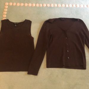 Brown cardigan set